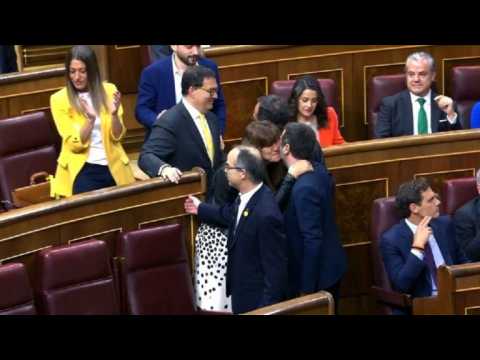 Catalan separatists on trial take seats in parliament