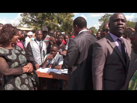 Malawi Congress Party's Lazarus Chakwera votes in general election
