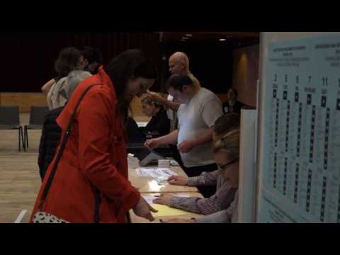 Voters in Brussels at the polls for European Elections