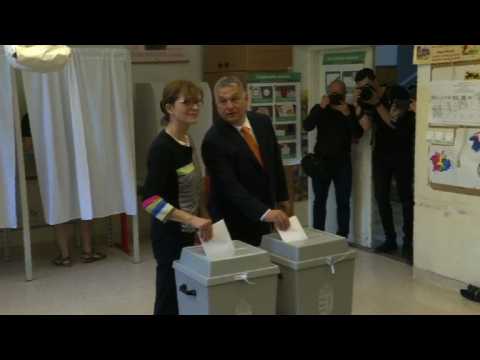 Hungary's Orban casts vote in European elections