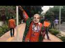 BJP supporters celebrate as India's Modi heads for re-election