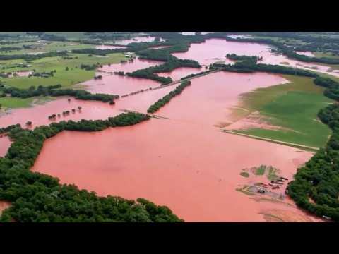 Aerial footage shows severe flooding in Oklahoma