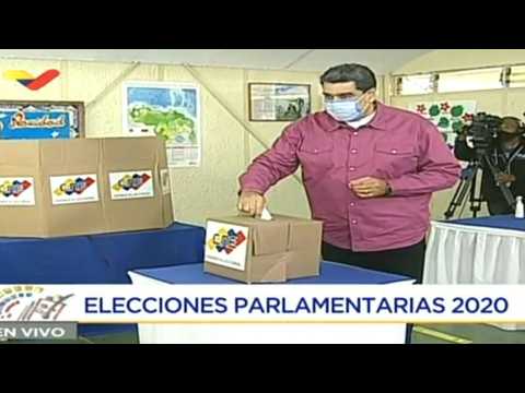 Venezuela's Maduro votes in legislative elections boycotted by opposition