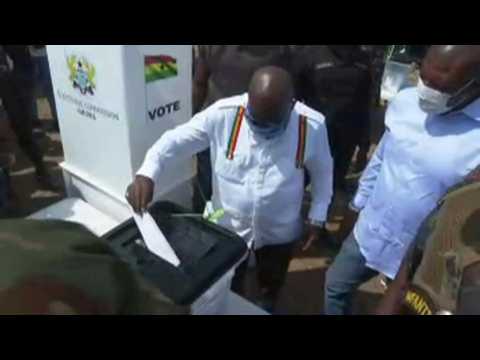 Ghana's President Nana Akufo-Addo votes in country's election