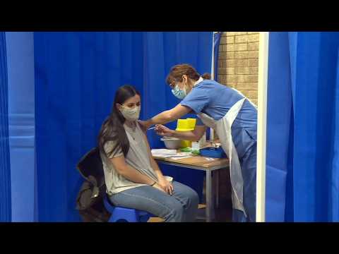 Health workers get Covid-19 vaccines in Cardiff