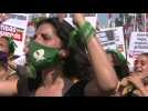 Pro-choice activists gather as Argentine Senate begins debate on legalizing abortion