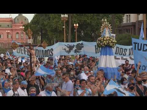 Anti-abortion groups march in Argentina