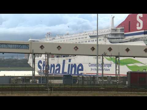 One of few ferries crosses between Netherlands and Britain on Brexit day