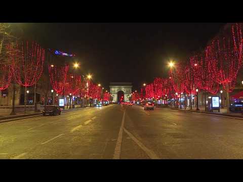 Empty streets in Paris as New Year begins