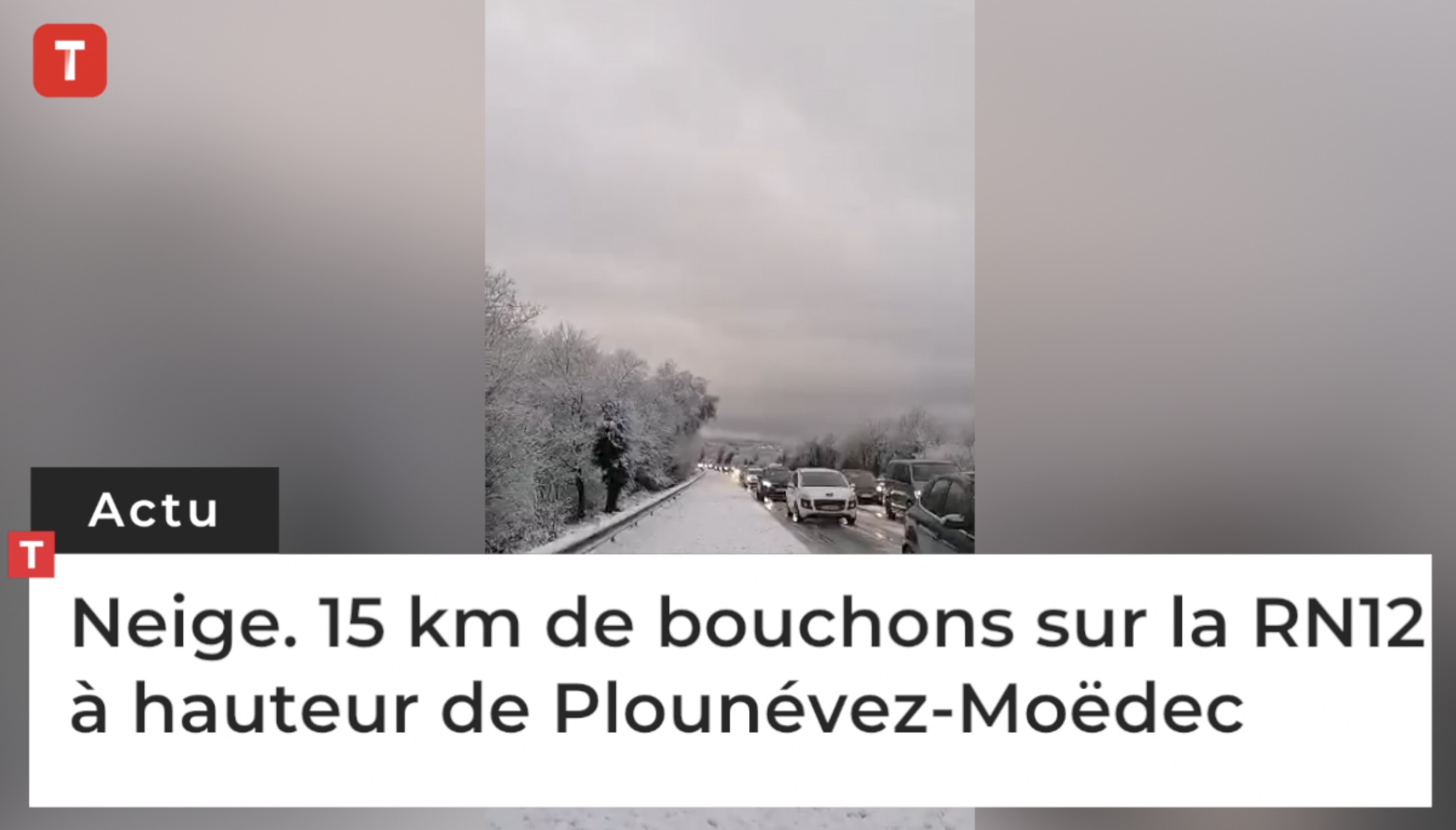 15 km de bouchons sur la voie express à Plounévez-Moëdec (Le Télégramme)