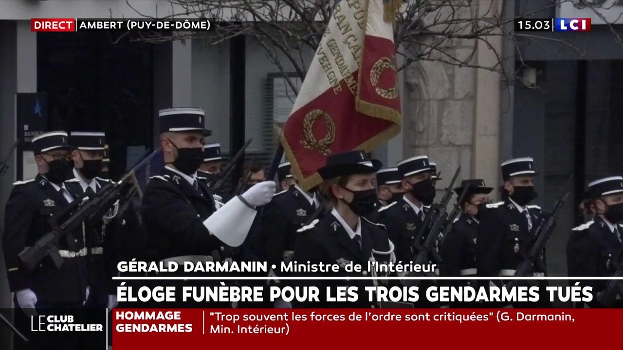 Puy-de-Dôme : L'hommage de Gérald Darmanin aux trois gendarmes (LCI)