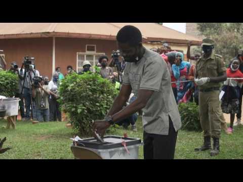Ugandan opposition leader Bobi Wine votes in elections
