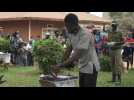 Ugandan opposition leader Bobi Wine votes in elections
