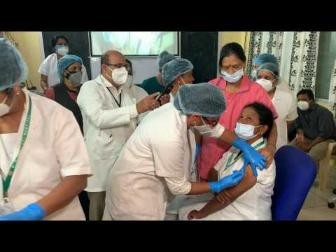 Bangalore: Medical staff get vaccinated as India's mega vaccination drive begins