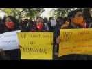 Protest in India against the coup d'etat in Myanmar
