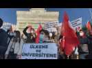 Turkish university students protest in Istanbul