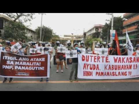 Activists protest against current policies of President Duterte in Manila