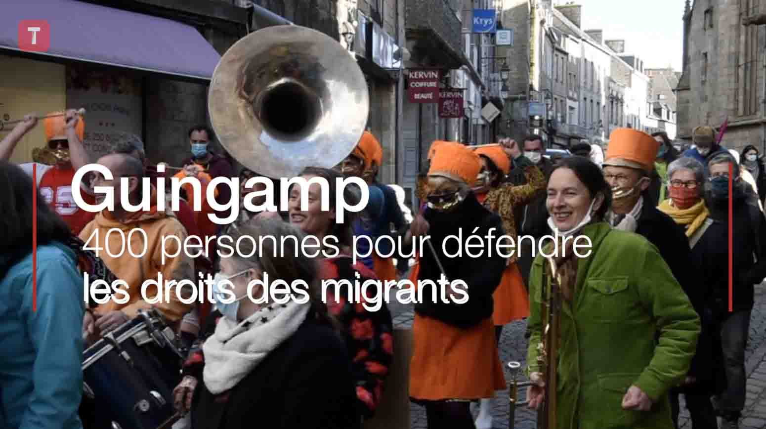 Guingamp : 400 personnes pour défendre les droits des migrants (Le Télégramme)