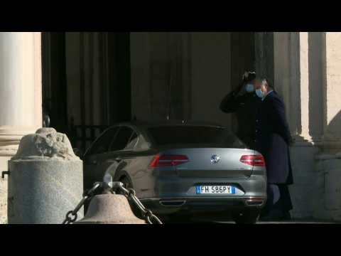 Italian PM Giuseppe Conte arrives at presidential palace to resign