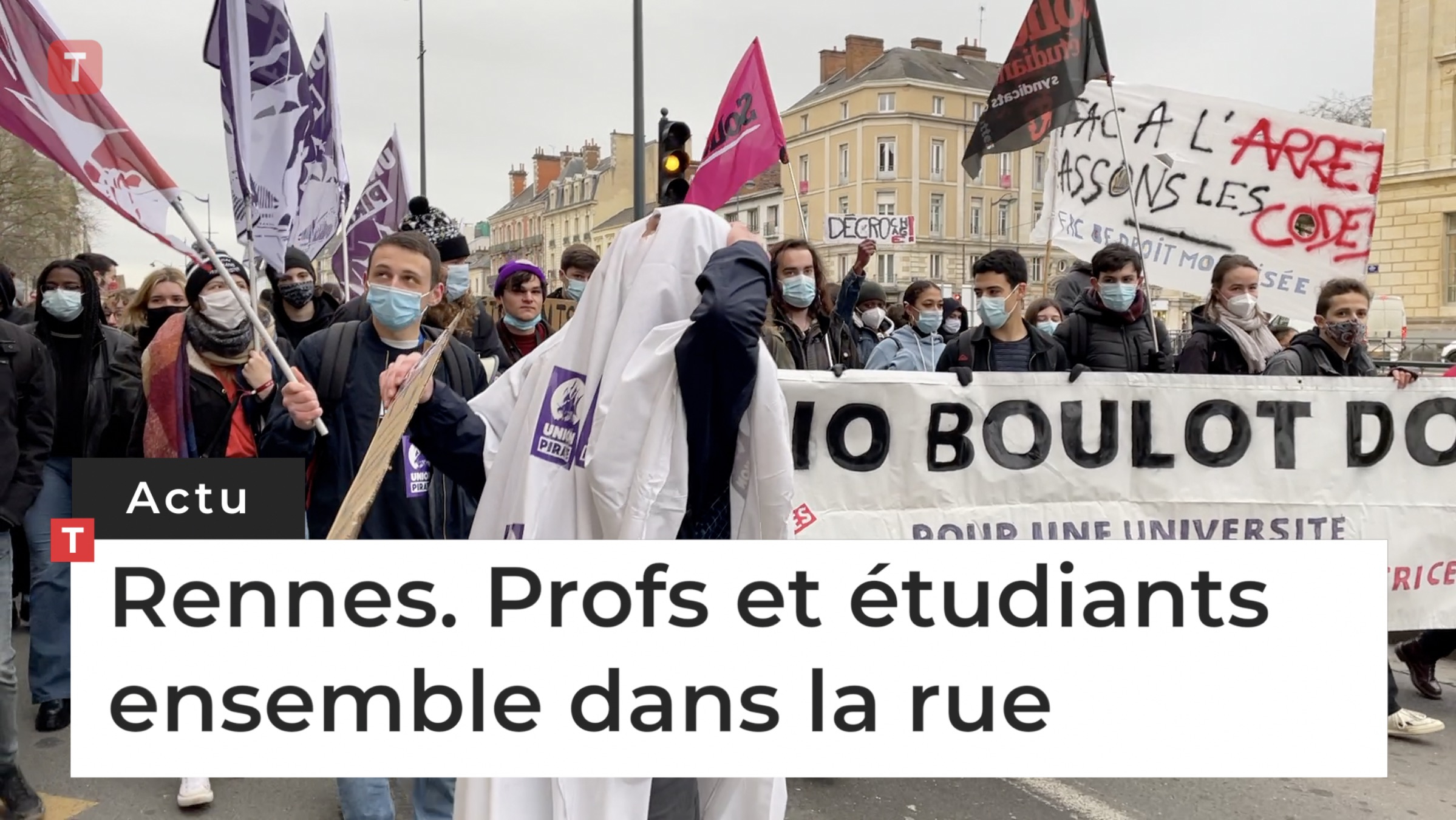Rennes. Profs et étudiants ensemble dans la rue (Le Télégramme)
