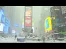 Snow blankets Times Square as New York braces for major snowfall