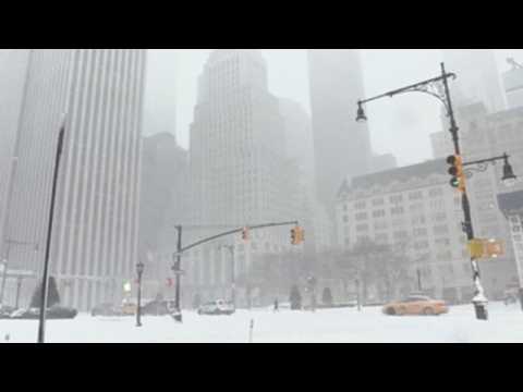 Snow covers New York