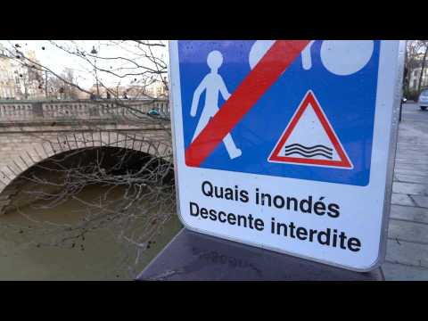 River Seine in Paris floods, submerging roads along the riverbanks