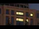 Nighttime images outside courthouse where Navalny is to be sentenced - Label : AFPTV - First images - Category : News