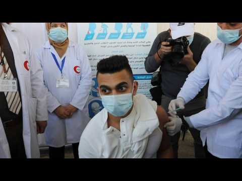 Palestinian health workers in Bethlehem get vaccinated against COVID