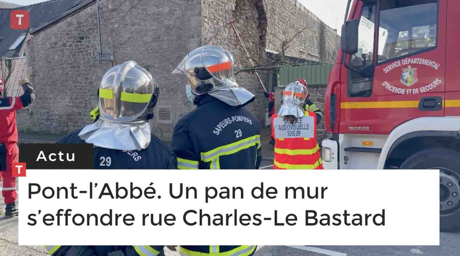 Pont-l’Abbé. Un pan de mur s’effondre rue Charles-Le Bastard  (Le Télégramme)
