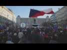 Protest against coronavirus restrictions in Prague