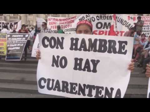 Peruvian protesters demand government ease lockdown measures
