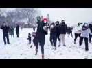 Snowstorm turns DC's National Mall into battleground for snowball fight