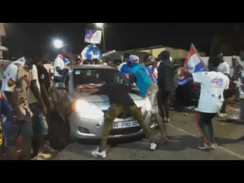 People celebrate victory of Akufo-Addo after he was re-elected as president of Ghana