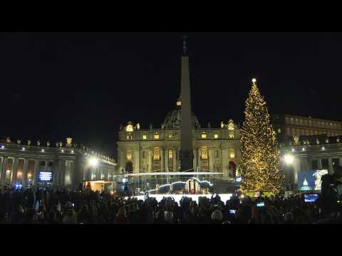 Vatican lights up Christmas tree on St. Peter's square