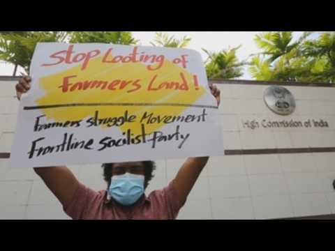 Sri Lanka stages protest against India's new agriculture laws