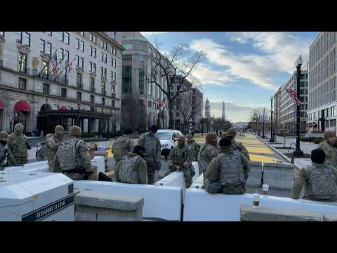 Heavy security presence in US capital one day before Biden's inauguration