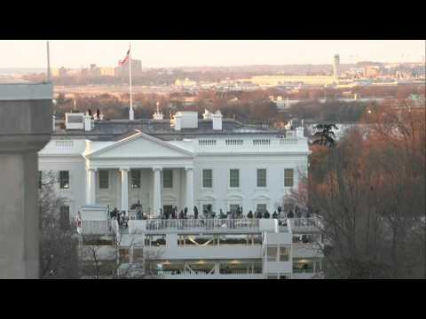 Dawn breaks over the White House on inauguration day