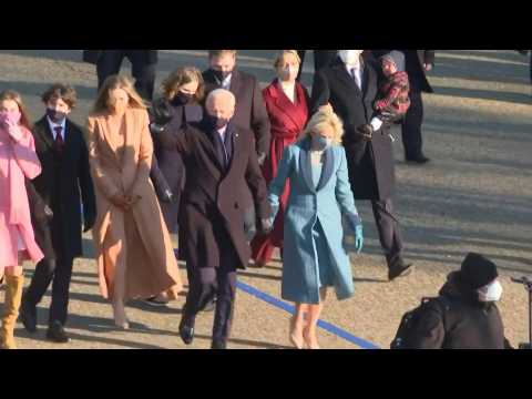 President Joe Biden takes part in non-traditional inauguration parade