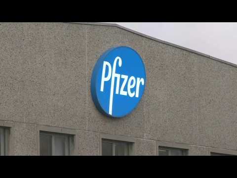 Scene outside Pfizer factory after EU watchdog approves vaccine