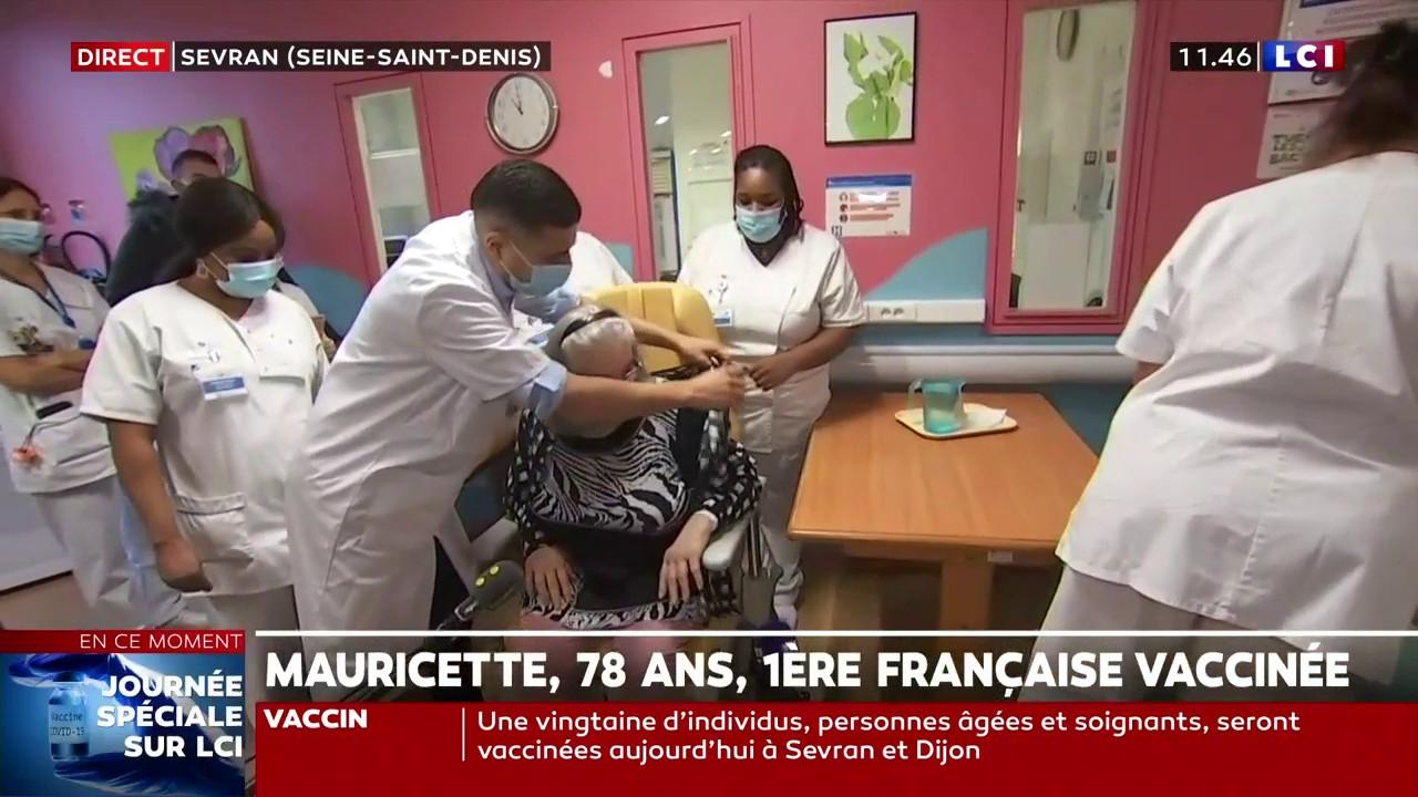 Les premières images de la vaccination de Mauricette (LCI)