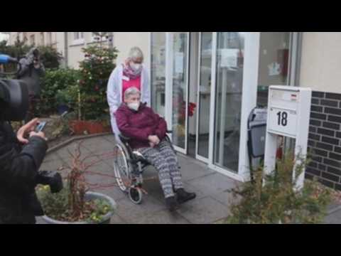 85 year-old-woman receives first coronavirus vaccine dose in Bremen, Germany