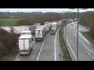 Scene from motorway leading to the Port of Dover after French borders reopen