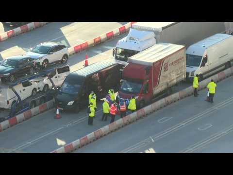 At Dover port, lorry drivers get tested for Covid-19 to cross Channel