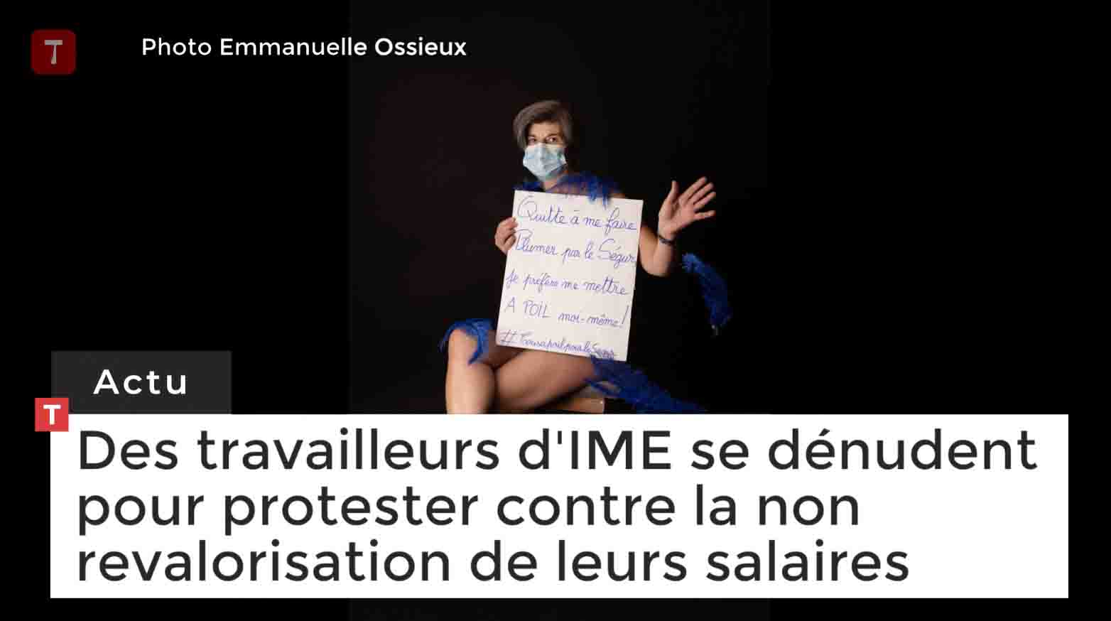 Des travailleurs d'IME se dénudent pour protester  contre la non revalorisation de leurs salaires (Le Télégramme)