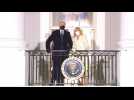 US President Biden watches fireworks from White House balcony