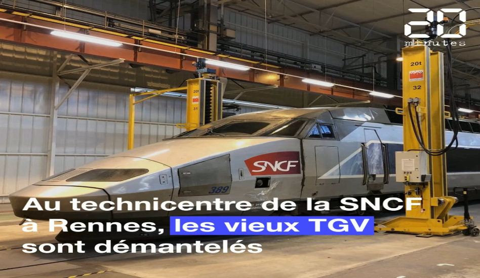 Rennes : Au technicentre de la Janais, les vieilles rames TGV se font désosser