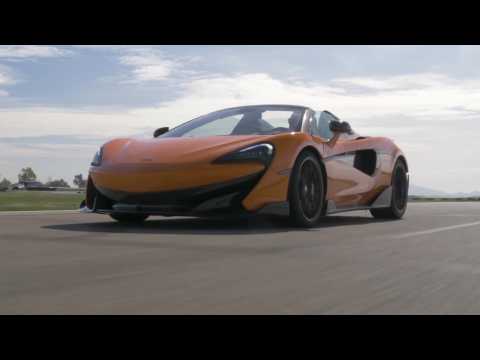 McLaren 600LT Spider in Myan Orange Track Driving