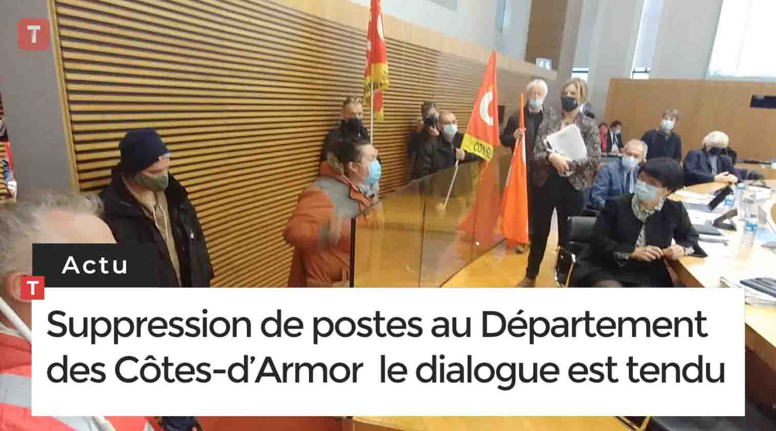 Suppression de postes au Département des Côtes-d’Armor : le dialogue est tendu (Le Télégramme)