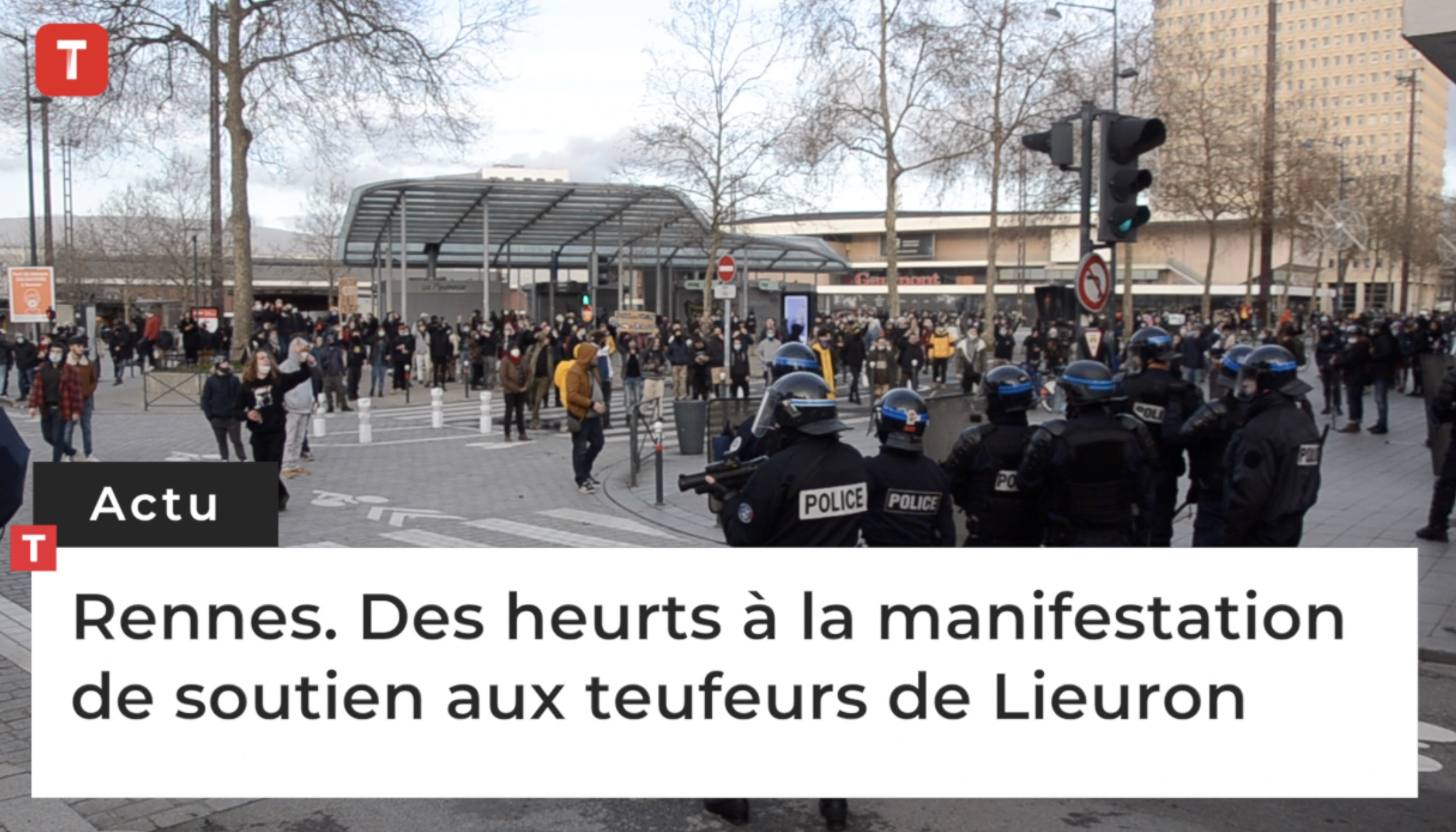 Rennes. Des heurts à la manifestation de soutien aux teufeurs de Lieuron (Le Télégramme)